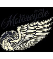 Kanatl? Motor Sticker 10x10 cmRenkli Sticker