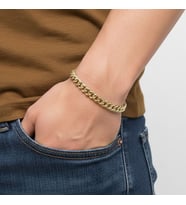 Erkek Ezme Mariner Çelik Zincir Bileklik 6mm (Altın)