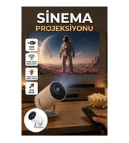 Full HD Kablosuz Projeksiyon Cihazı 130 İnç Ekran 4K Destekli USB HDMI