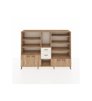 Hyperion Dolap 10 Raflı 2 Çekmeceli 4 Kapaklı 220x44x163 Çam-Çam/Aytaşı