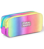 Coral High Kız Çocuk İki Gözlü Çok Renkli Kalem Çantası