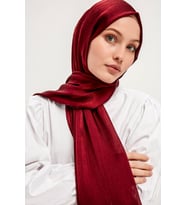 Şaless Tesettür Kadın Janjanlı Krinkıl Abiye Şal-siyah- 70x190cm (Bordo)