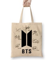 Bts ve imzalar 01 Bez Çanta Uzun Saplı