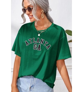 Unisex Atlanta Baskılı T-shirt (Yeşil)