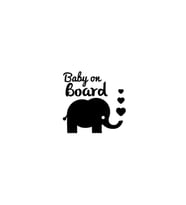 Arabada Bebek Var Fil Tasarım Oto Cam Sticker Siyah 15*15 Cm