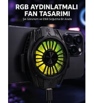 Rgb Fan Aydınlatmalı Sessiz Çalışan Telefon Soğutucu
