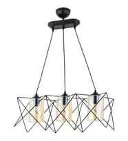 AVONNI AV-65076-3Y-BSY Siyah Boyalı Modern Avize E27 Metal Cam 60x20cm