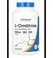 Nutricost, L-Ornithine, 500 mg, 180 Capsules.Tr Tek Yetkili SATICISI OZELSPORCUGIDALARI'DIR (Renksiz)