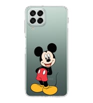 Samsung Galaxy M33  Kamera korumalı Kapak Mickey Mouse Tasarımlı  Şeffaf Kılıf