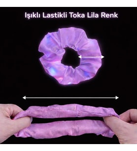 pilelistore Lila Mor Renk Led Işıklı Lastikli Saç Tokası