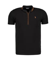 T8571 DEWBERRY FERMUARLI ERKEK T-SHIRT-KOYU SİYAH