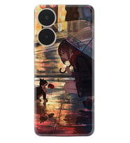 Realme C55 Kılıf Silikon Desen Özel Seri Kız ve Kedi 1762
