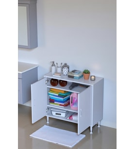 Eliusta Sabir 85 cm 2 Raflı Beyaz Banyo Mutfak Dolabı 3 Bölmeli Çok Amaçlı Dolap 85x75x32,5 cm Düzenleyici
