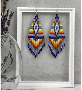 HANDMADE ETNİK DESEN TASARIM BONCUK KÜPE