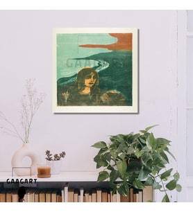 Kare Kanvas Tablo Ünlü Eserler Munch Woman’s Head against the Shore