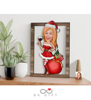 BK Gift Kişiye Özel Yeni Yıl Karikatürlü 3D Ahşap Tablo-2