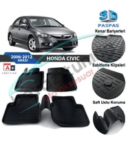 Honda Civic FD6 Havuzlu 3D Paspas Niken Siyah 2006-2012