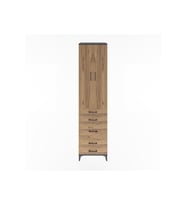 Hyperion Dolap 4 Raflı 5 Çekmeceli 2 Kapaklı 60x44x243 Antrasit-Çam