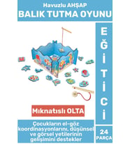 Eğitici El-Göz Koordinasyonu Parça Bütün İlişkisi Eğlenceli Havuzlu Ahşap MANYETİK BALIK TUTMA OYUNU