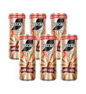 Nescafe Xpress Cafe Latte Sekersiz 250 ml x 6 Adet