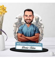 Kişiye Özel Erkek Fizyoterapiste Hediye Karikatürlü Biblo