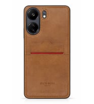 Redmi 13C Kartlıklı Rich Boss Lüx Deri Kılıf Açık Kahverengi