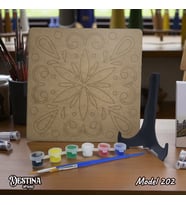 Destina Ahşap Mandala Boyama Seti- Ahşap Boyama-Ahşap Tuval-Model 202-23cm*23cm