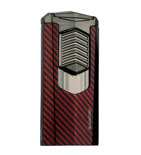 Quantoro 3 Torch Pürmüz Kırmızı-Karbon Metal Puro Çakmağı