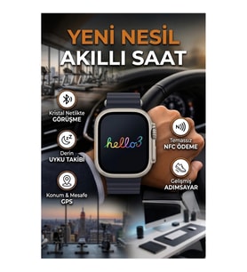 Akıllı Saat Bluetooth Bağlantılı Uyku ve Sağlık Takipli GPS NFC Uyumlu