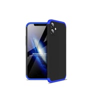 Apple iPhone 12 Uyumlu Kılıf Zore Ays Kapak (Siyah-Mavi)