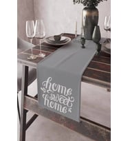 Gri Home Sweet Home Premium Masa Örtüsü Runner RNR157