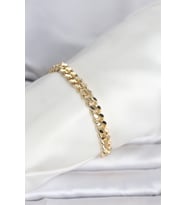 Cm 14K Gold Renk Ezme Kalın Zincir Model Kadın Bileklik - Tj-Bb8307