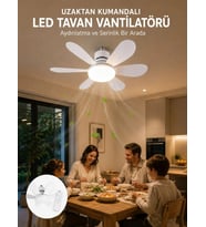 Ayarlanabilir Parlaklık Özellikli LED Tavan Vantilatörü Süper Sessiz Motor Teknolojisi ve Güçlü Hava