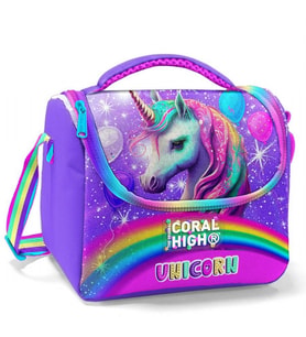 Coral High Mor Simli Unicorn Isı Yalıtımlı Beslenme Çantası - Kız Çocuk
