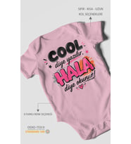 Cool diye yazılır hala diye okunur Kısa Kollu Bebek Body %100 Pamuk