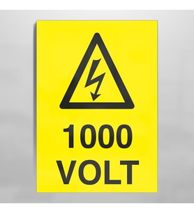 1000 Volt Uyarı Levhası 40x60cm (Karışık)