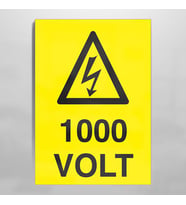 1000 Volt Uyarı Levhası 40x60cm (Karışık)