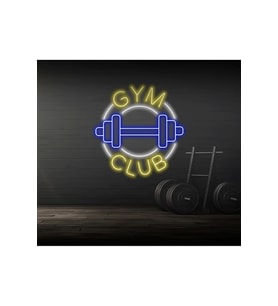 GYM CLUB Yazılı ve Şekilli Neon Tabela
