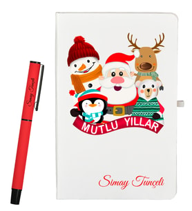 Yılbaşı Hediyesi Kişiye Özel Defter ve Roller Kalem Seti