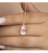 Gold Pabuç Kız Çocuk  925 Ayar Gümüş Kadın Kolye