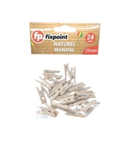 Mikro Ahşap Mandal Naturel 25 mm 24'lü
