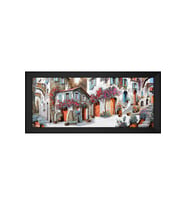 Manzara Temalı Kanvas Tablo 50 x 70 cm Siyah Çerçeve
