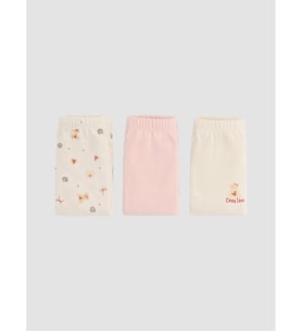 LCW Kids Ekru 3'lü Baskılı Kız Çocuk Boxer