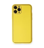 Iphone 11 Kılıf Coco Deri Silikon Kapak - Sarı