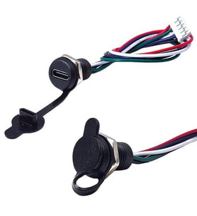 Ayt Intercom IC-266T-2 Pano Tip TYPE-C Şase Dişi 5 Pin Soketli Şarj Ve Data Bağlantı Modülü Soket Su Geçirmez