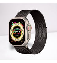 Cosmostech Akıllı Saat Watch için Uyumlu 42,44,45,49MM, 1/2/3/4/5/6/se/7/8/Ultra Metal Seri Kordon ve Kayışı Siyah