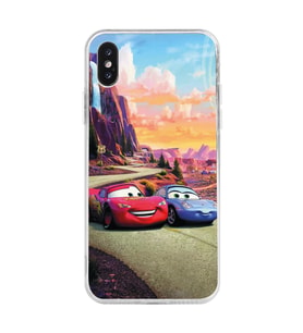 Iphone X ve XS Uyumlu Şimşek Mcqueen Tasarımlı Şeffaf Telefon Kılıfı