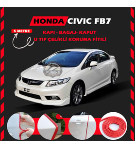 Honda Civic FB7 Oto Araç Kapı Koruma Fitili 5metre Parlak Kırmızı Renk