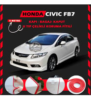 Honda Civic FB7 Oto Araç Kapı Koruma Fitili 5metre Parlak Kırmızı Renk