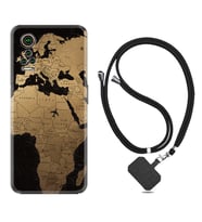 General Mobile GM 21 Pro GM 22 Pro Plus Kılıf Boyun Askılı Silikon Map Planet 1656
